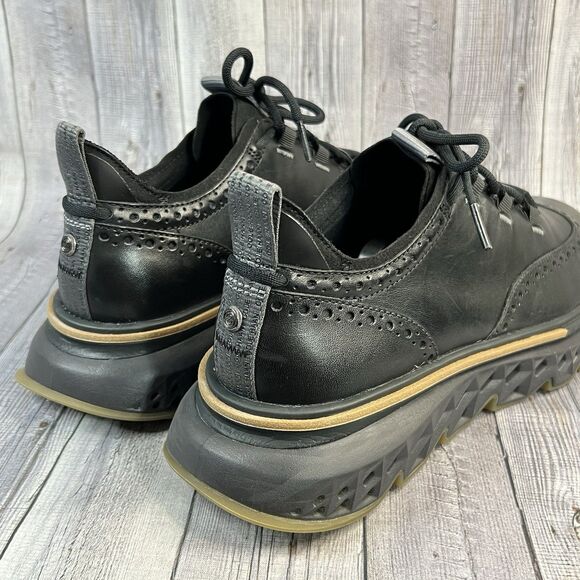 Cole Haan 5.ZEROGRAND Wingtip Oxford Shoes Men's 9W Black Pavement C36508 - Picture 3 of 12